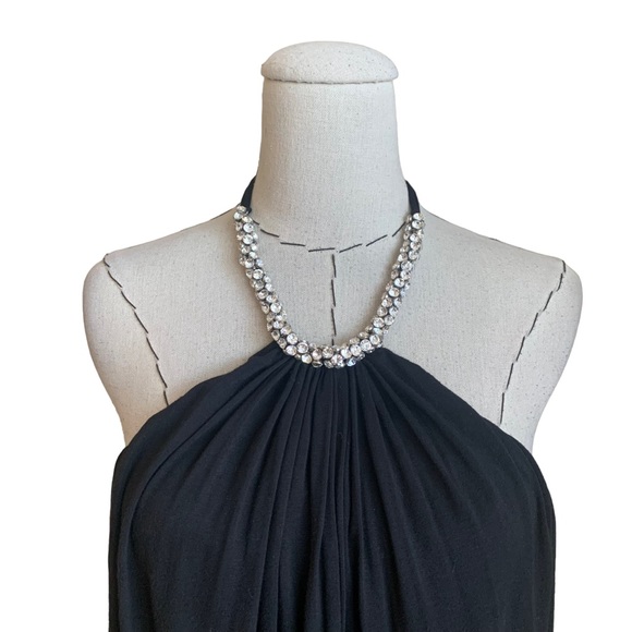 Y2k Sky Brand Rhinestone Necklace Halter Tunic Top Party Holiday Fun - Picture 3 of 10